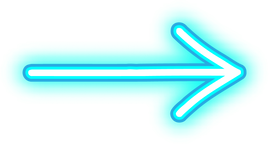 Cutout of Neon Blue Right Arrow Sign